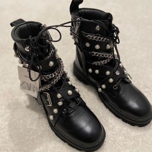 Zara leather ankle boots